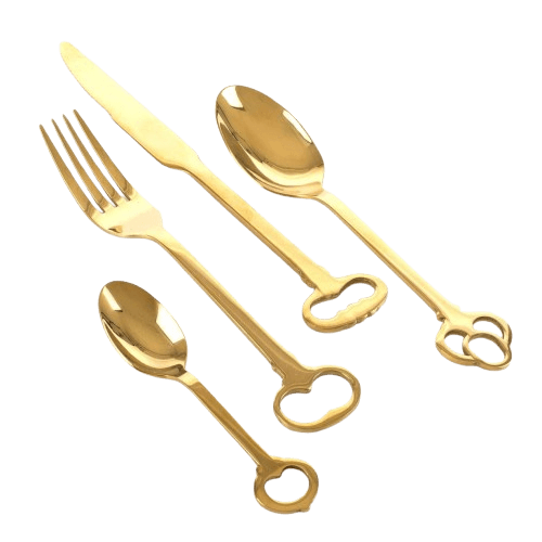 BRASS CUTLURY WITH OPNER (POLISH) SET OF 4